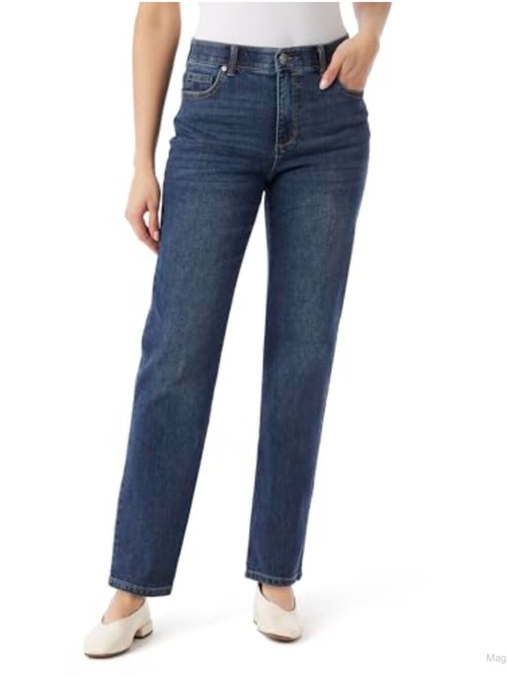 Gloria Vanderbilt Womens Slimming Panel Straight Leg High Rise Stretch Jeans
